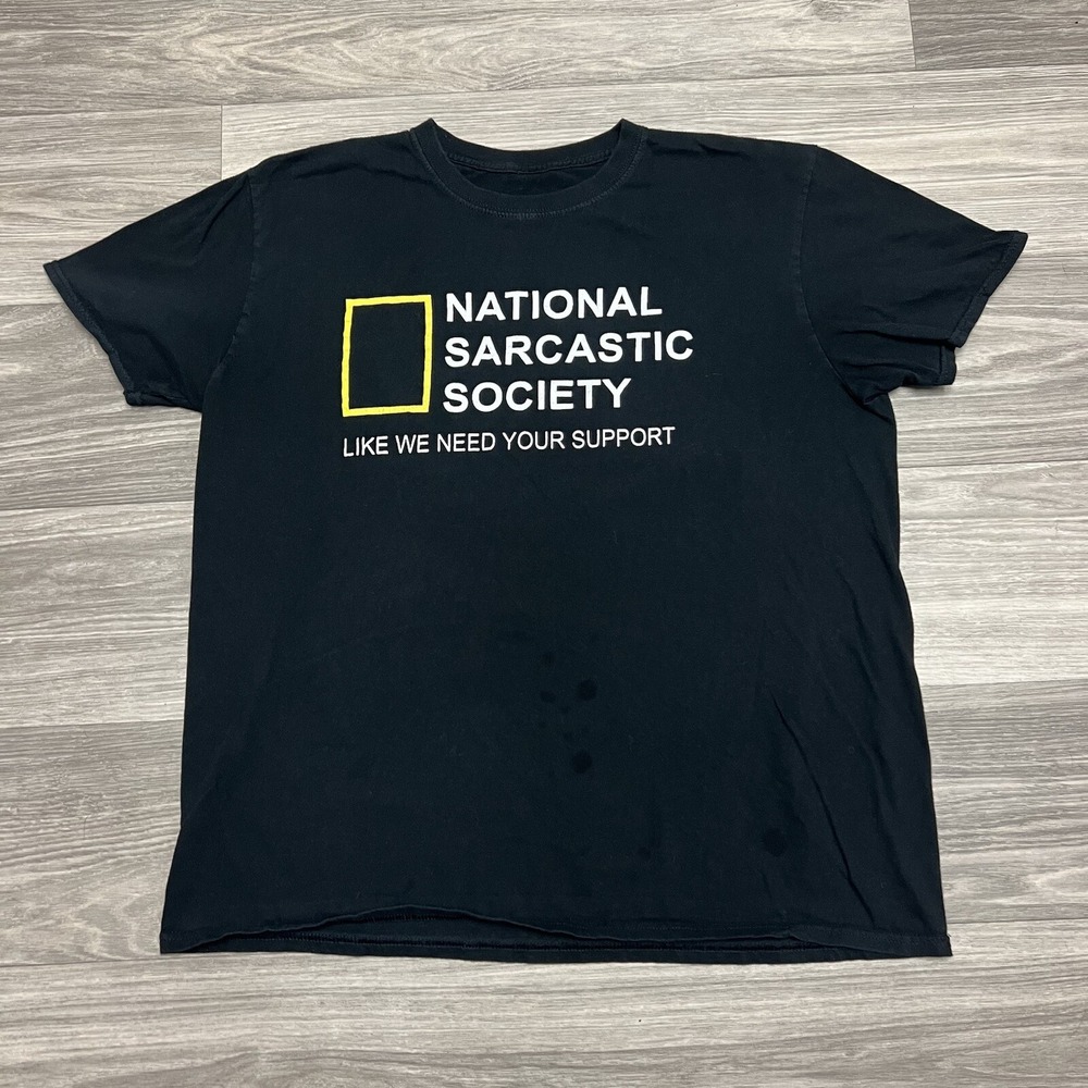 National Geographic Parody‎ Shirt Men XL Black Sarcasm Comedy Saying Meme Text